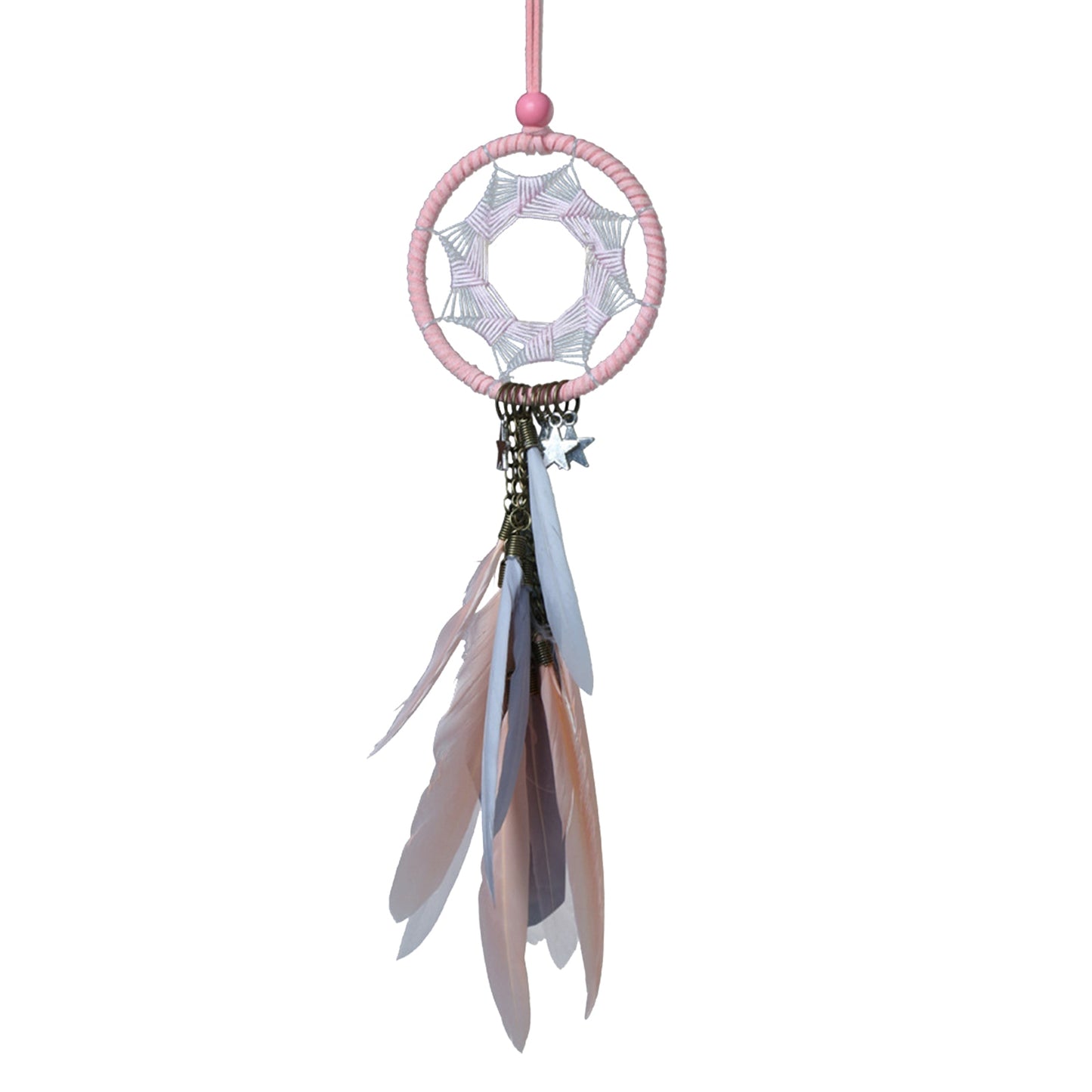 Attrape rêves simple rose | Attrapeur-de-rêves