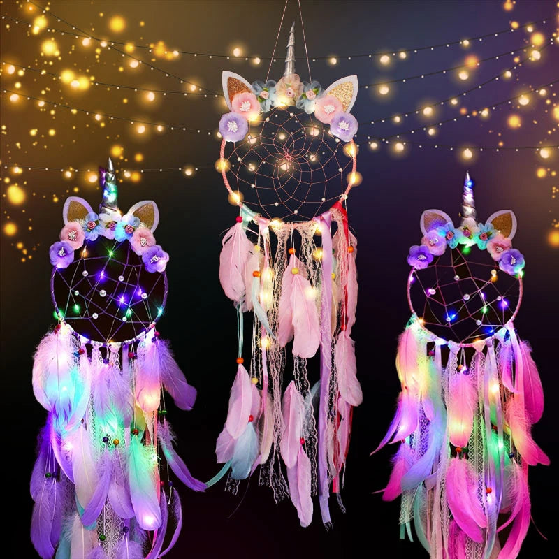 Attrape Rêve Licorne Lumineux Multicolore | Attrapeur de Rêves