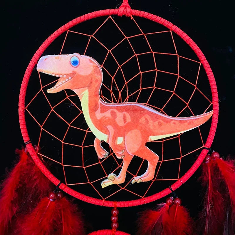 Attrape Rêve Petit Dinosaure Rouge | Attrapeur de Rêves