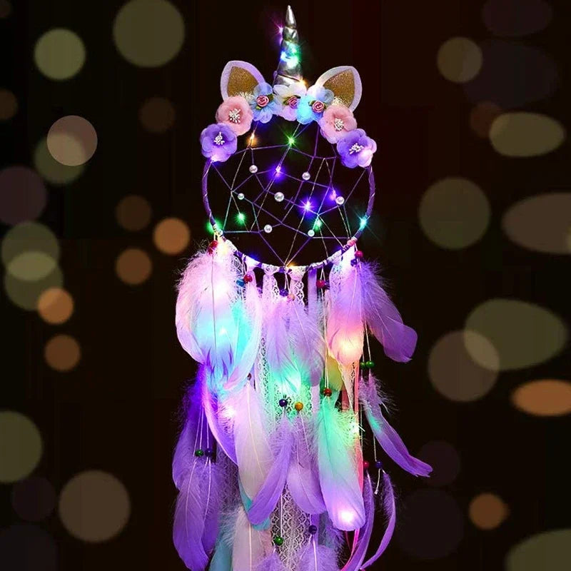 Attrape Rêve Licorne Lumineux Multicolore | Attrapeur de Rêves